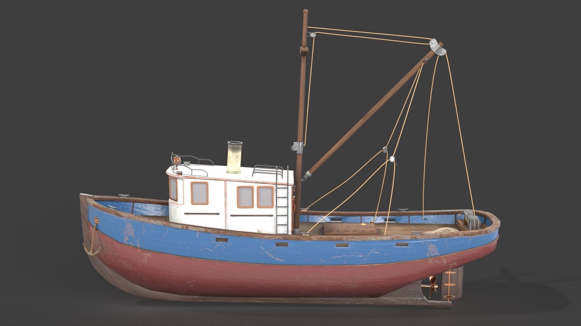 Fishing boat 3D model_8