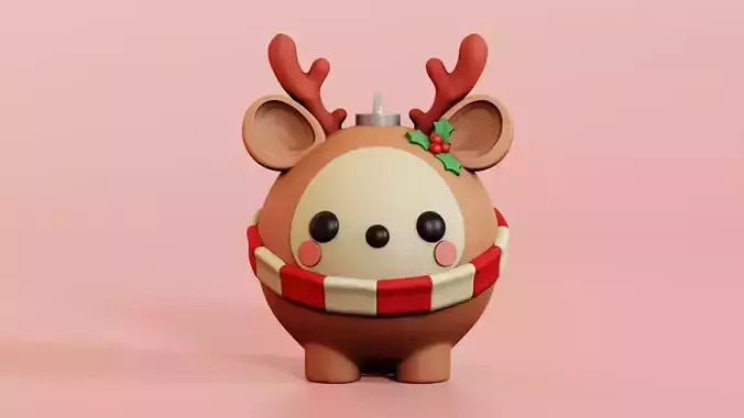 Reindeer Christmas Sphere 3D print model