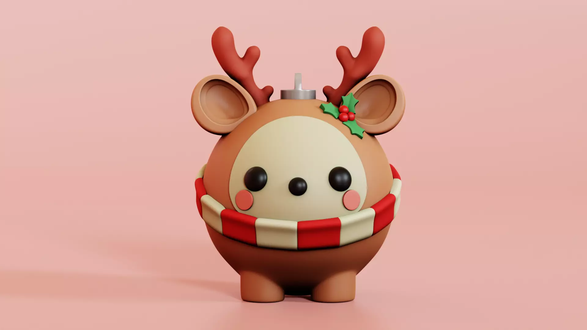 Reindeer Christmas Sphere 3D print model_0