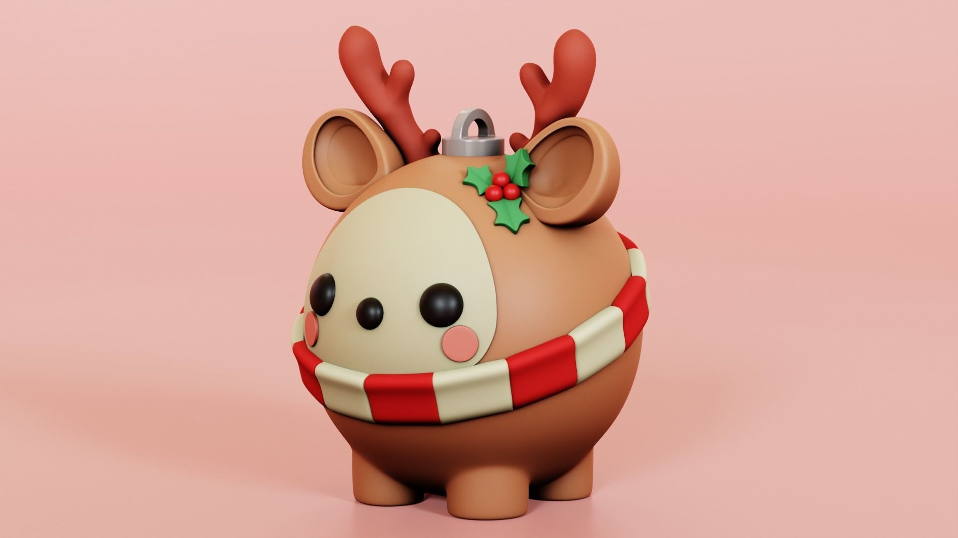 Reindeer Christmas Sphere 3D print model_1