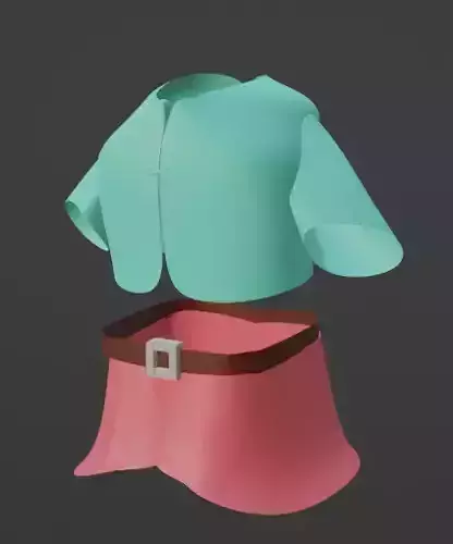 blue short top with skirt 