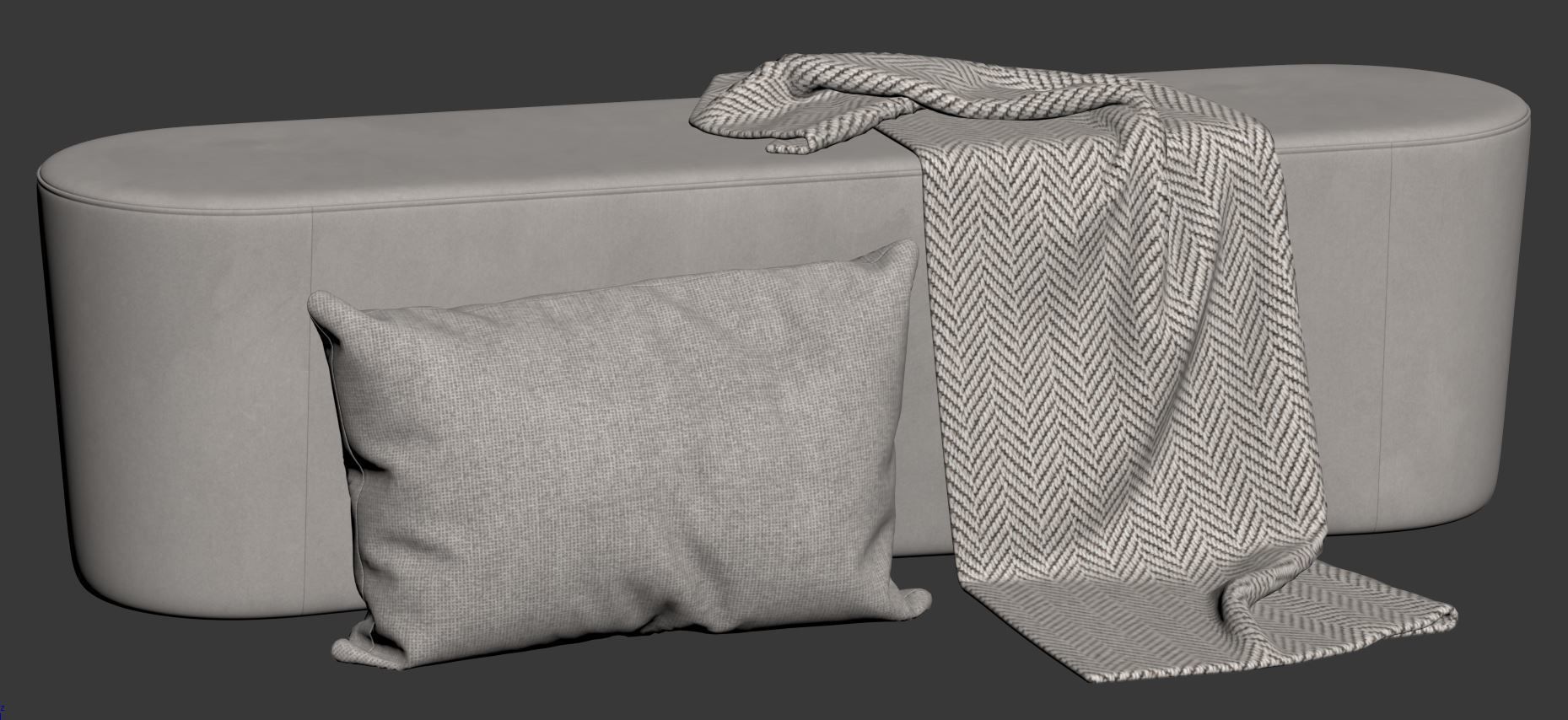 Taba Oval Bench and Round Pouf by Moroso 3D model_18