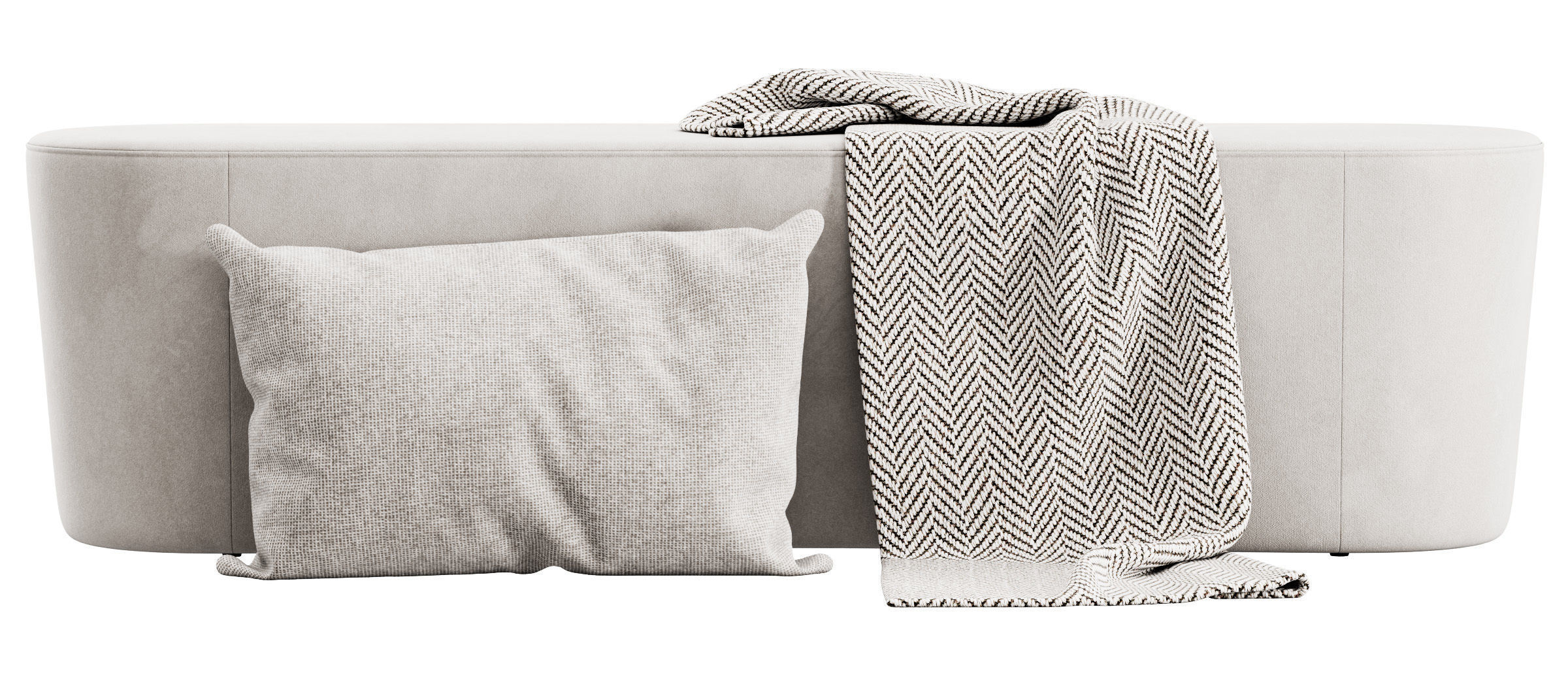 Taba Oval Bench and Round Pouf by Moroso 3D model_13