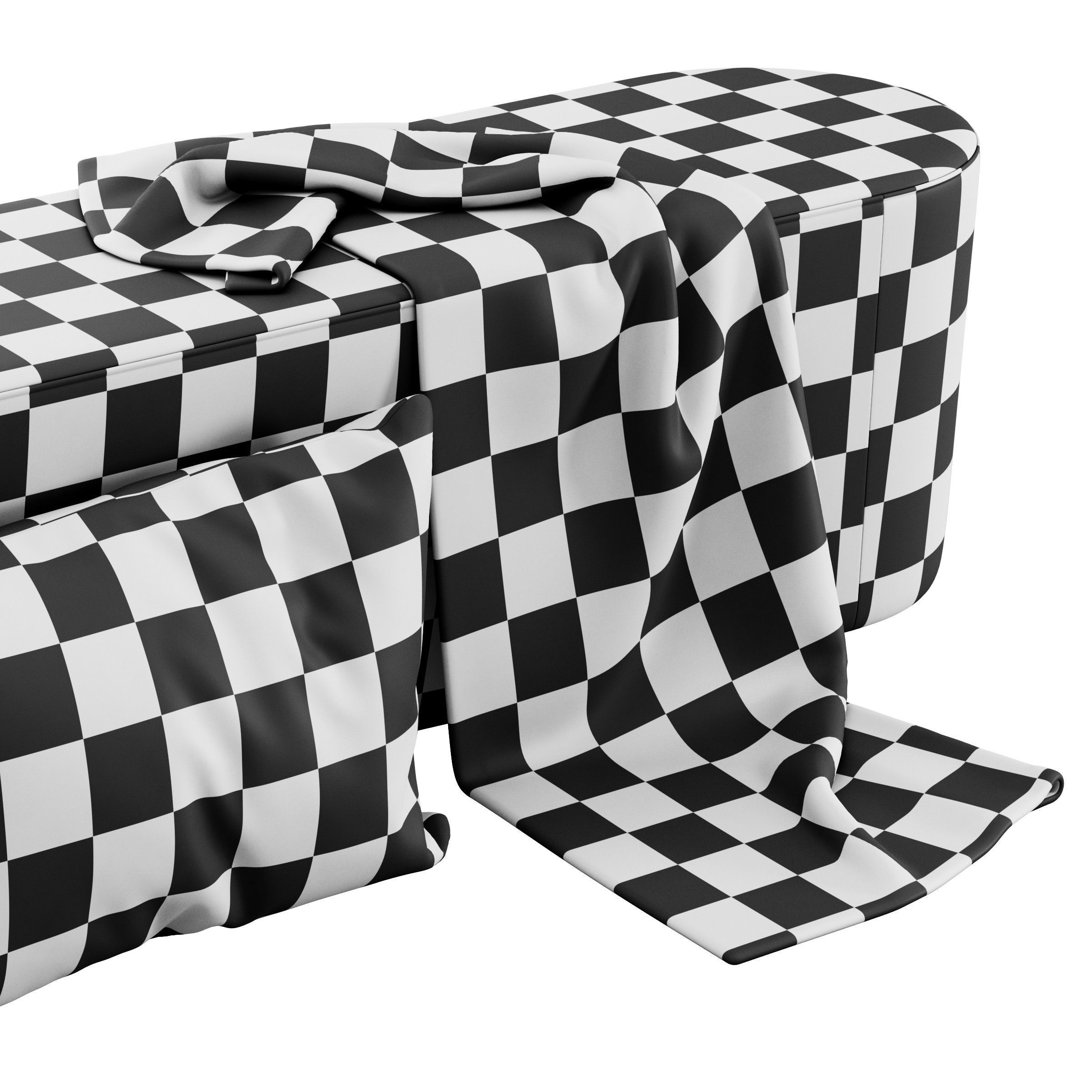 Taba Oval Bench and Round Pouf by Moroso 3D model_17