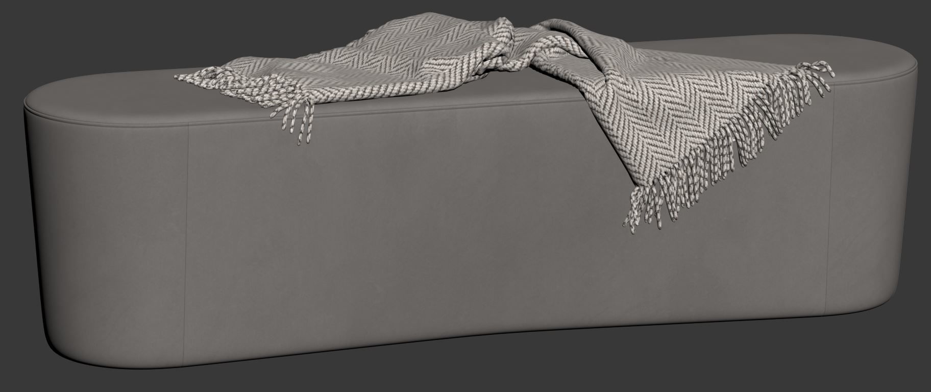 Taba Oval Bench and Round Pouf by Moroso 3D model_19