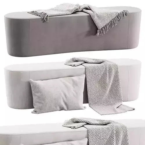 Taba Oval Bench and Round Pouf by Moroso 3D model