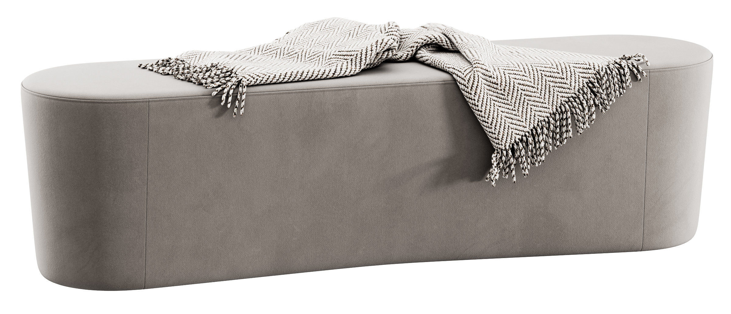 Taba Oval Bench and Round Pouf by Moroso 3D model_8