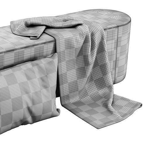 Taba Oval Bench and Round Pouf by Moroso 3D model 5