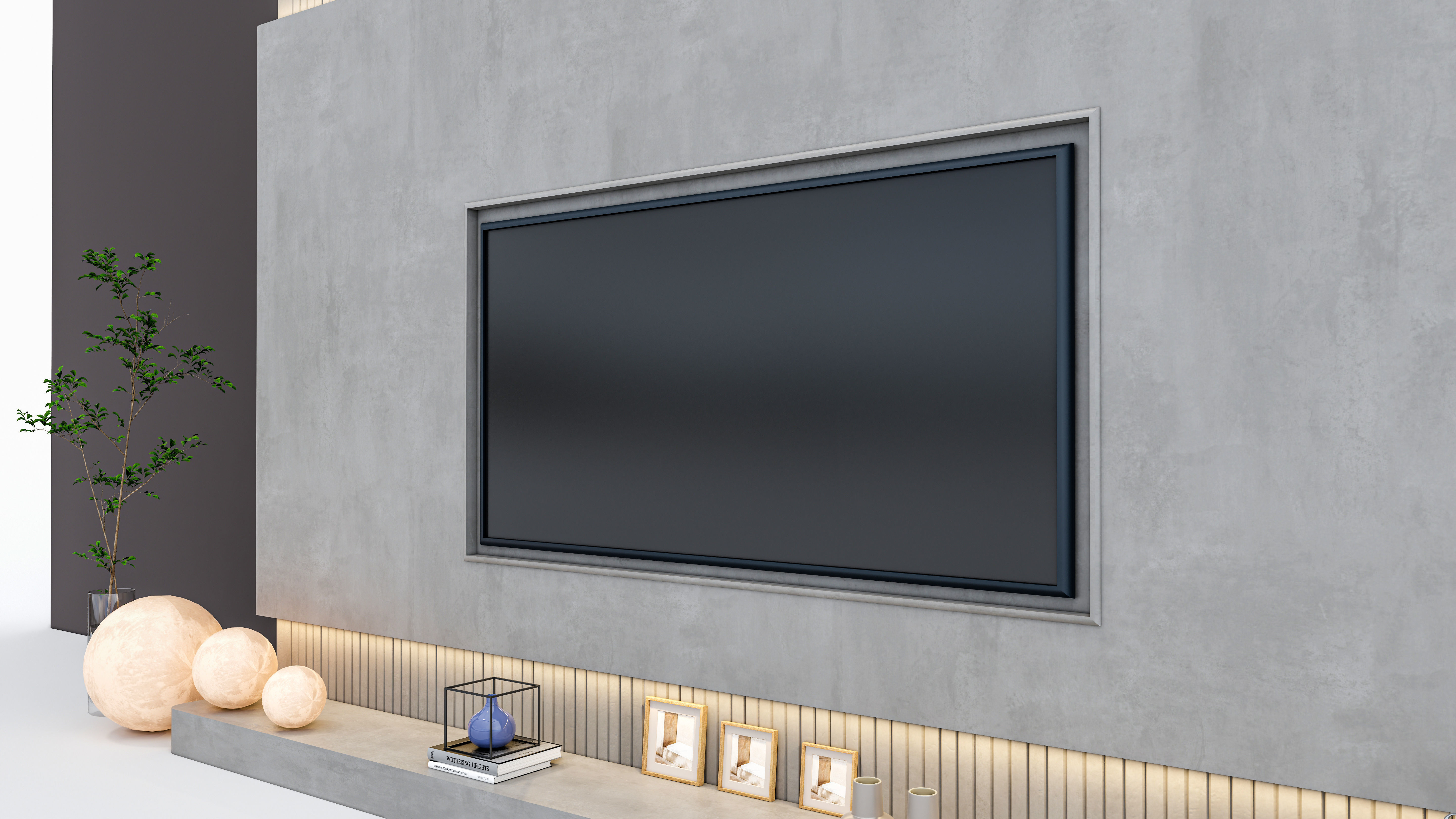 TV wall 40 3D model_15