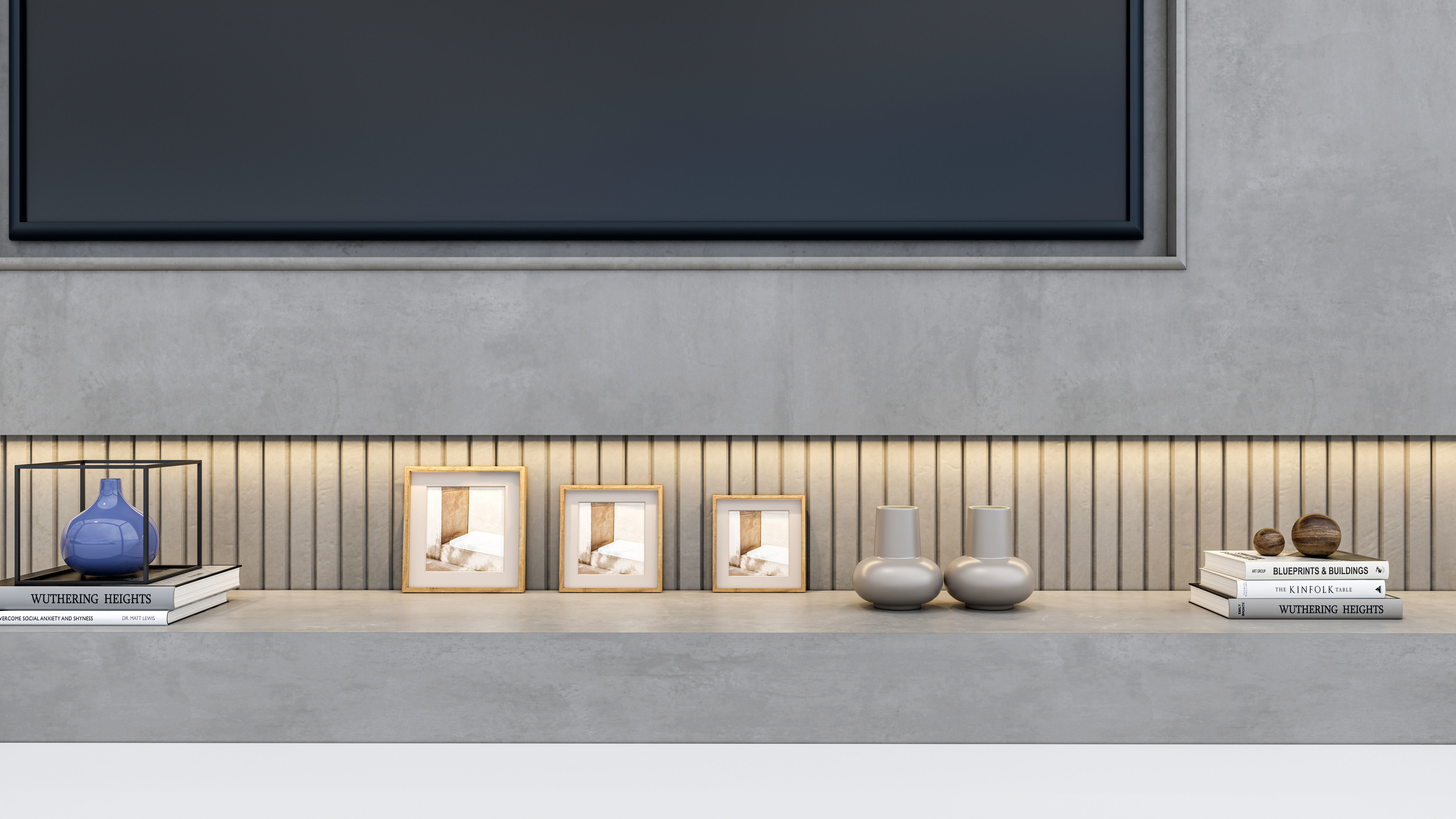 TV wall 40 3D model_10