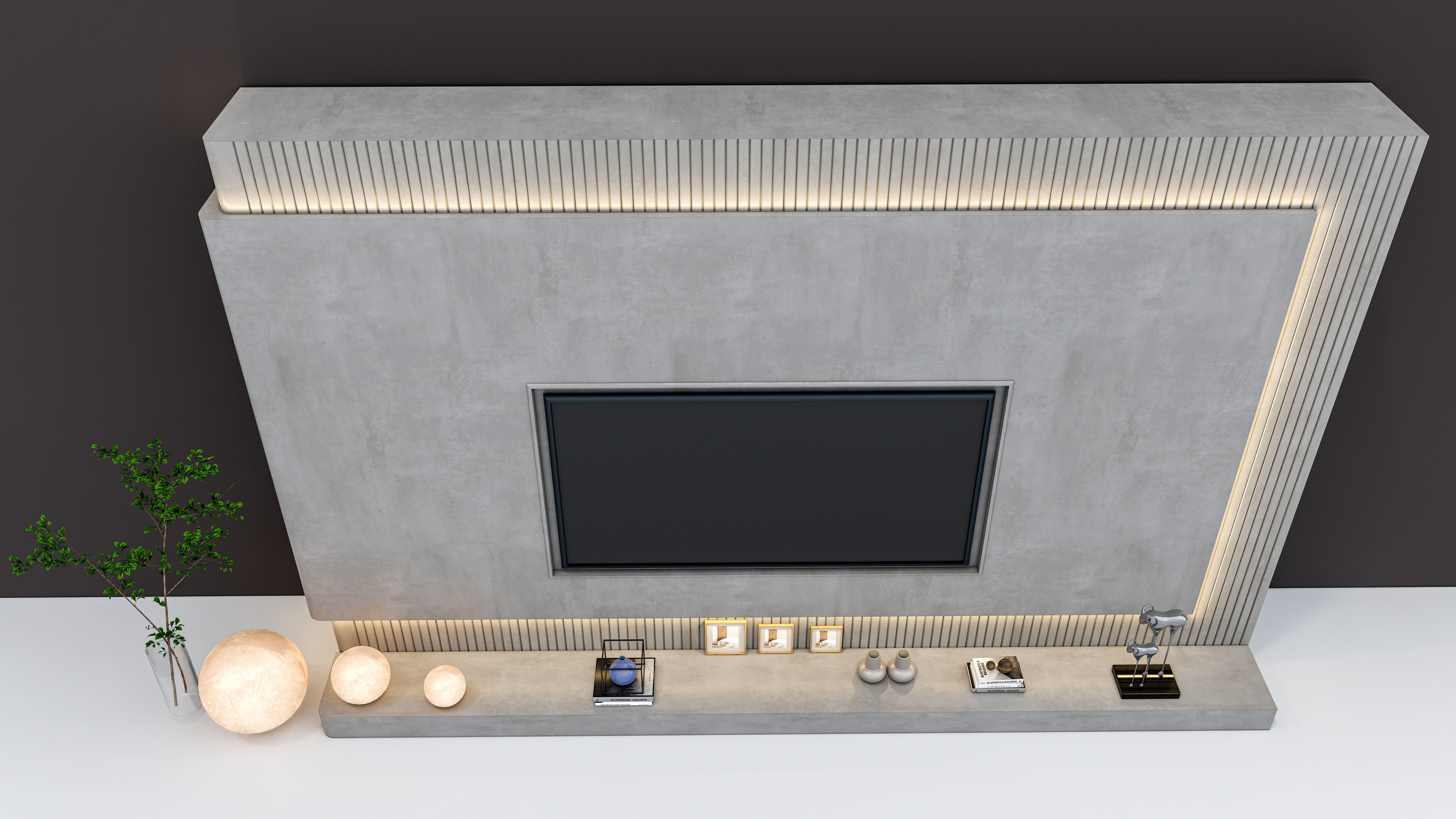 TV wall 40 3D model_6