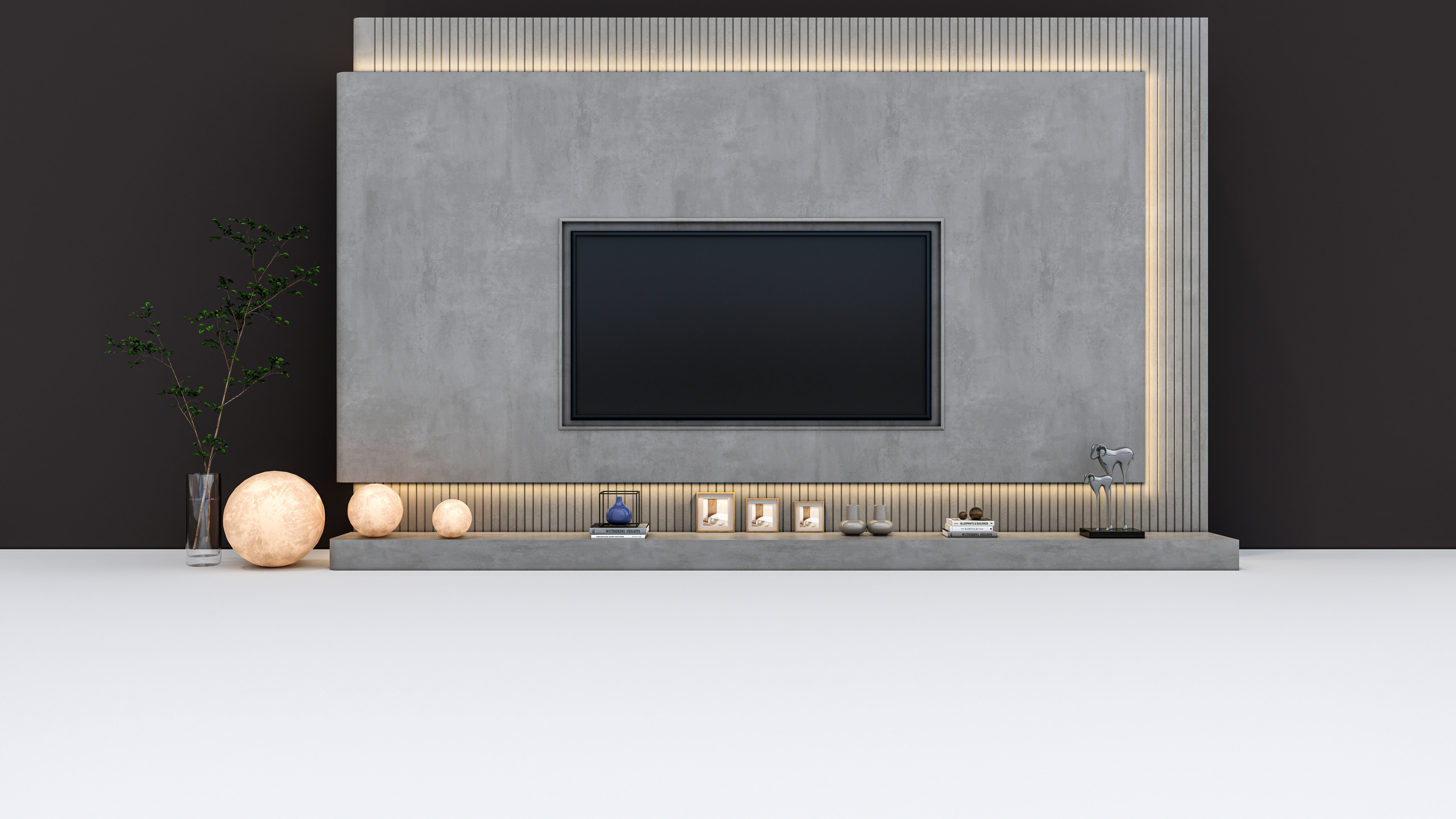 TV wall 40 3D model_17