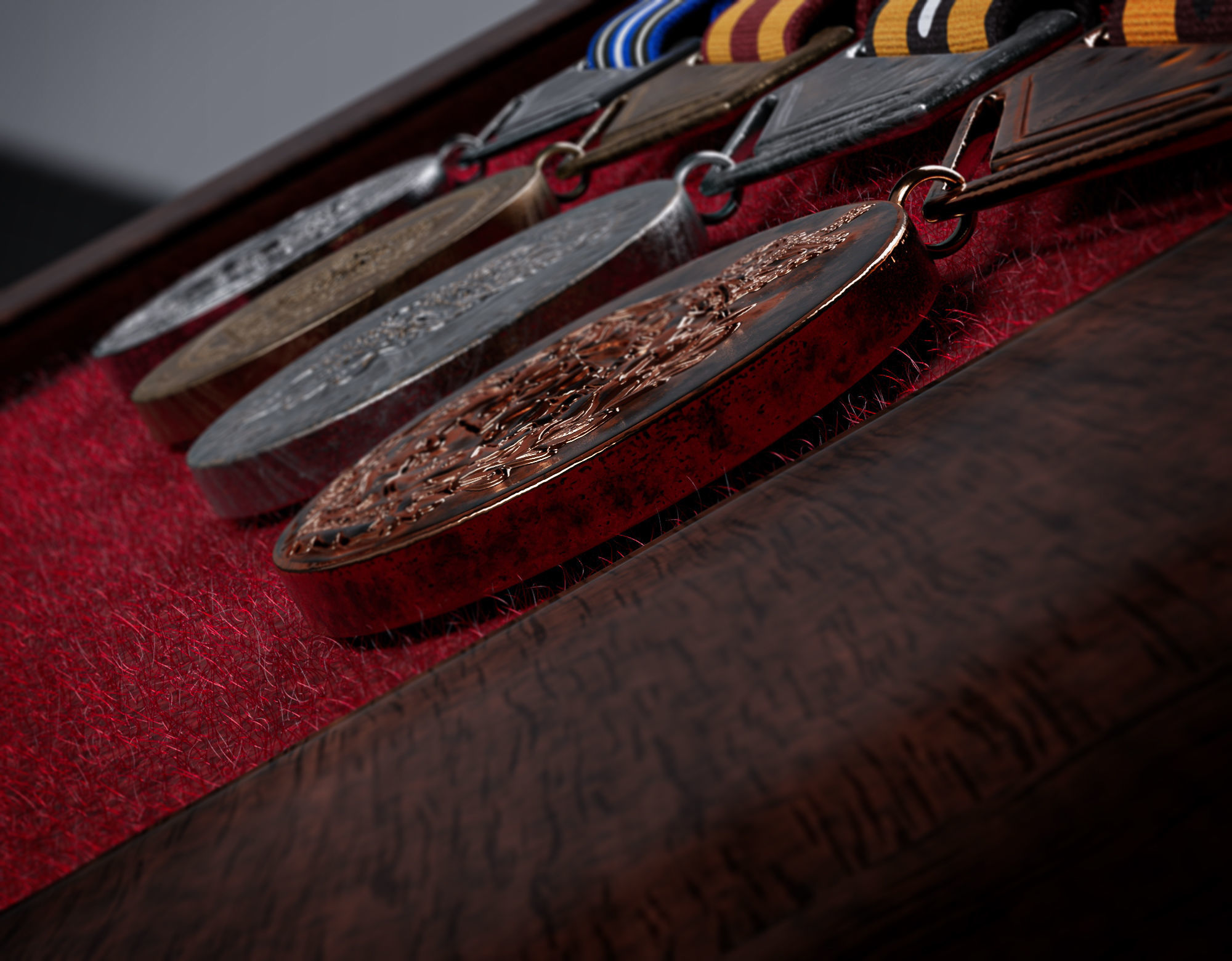 British military medal and badge Low-poly 3D model_3