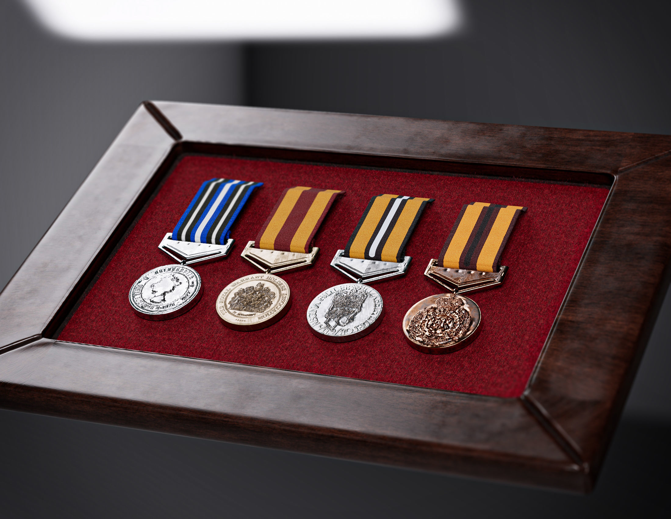 British military medal and badge Low-poly 3D model_4