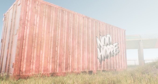 Apocalyptic Shipping Container 3D model