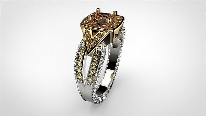gemstone women ring 3D print model
