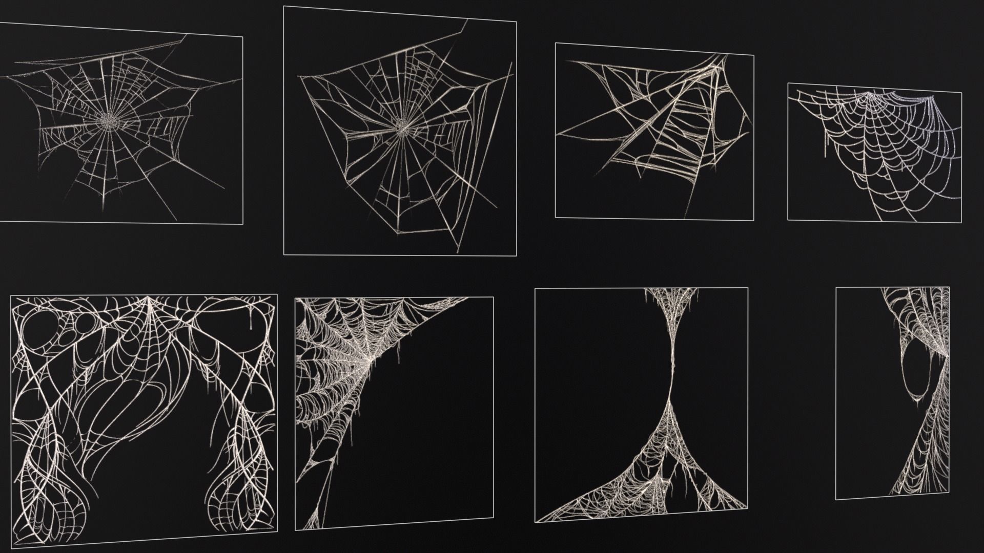 Spider Webs Set Two Low-poly 3D model_3