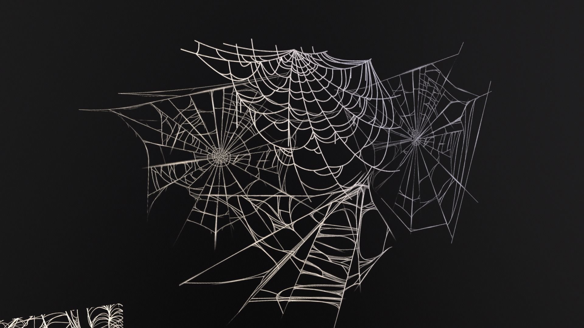 Spider Webs Set Two Low-poly 3D model_6