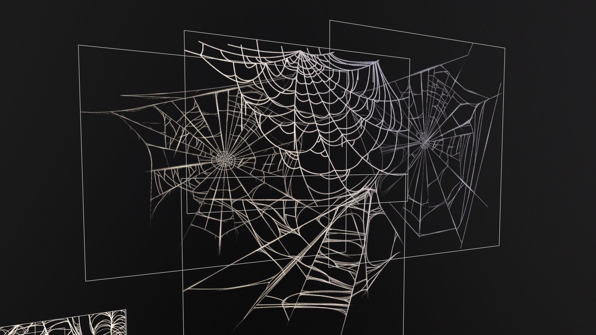 Spider Webs Set Two Low-poly 3D model_7