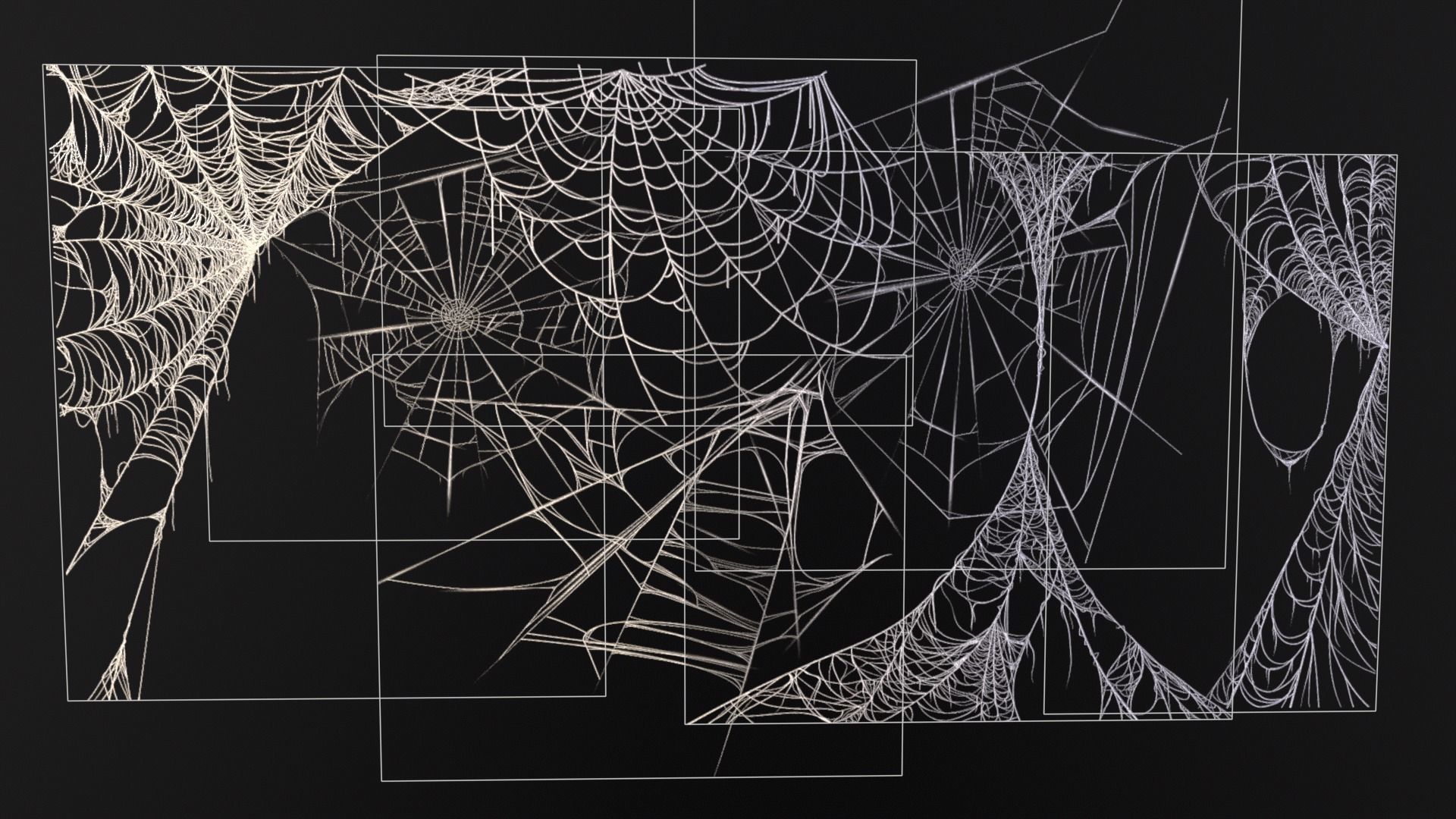 Spider Webs Set Two Low-poly 3D model_4