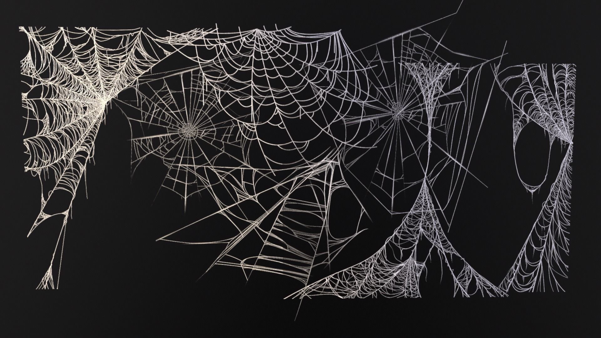 Spider Webs Set Two Low-poly 3D model_5