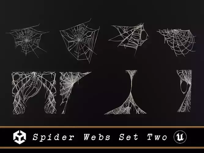 Spider Webs Set Two Low-poly 3D model