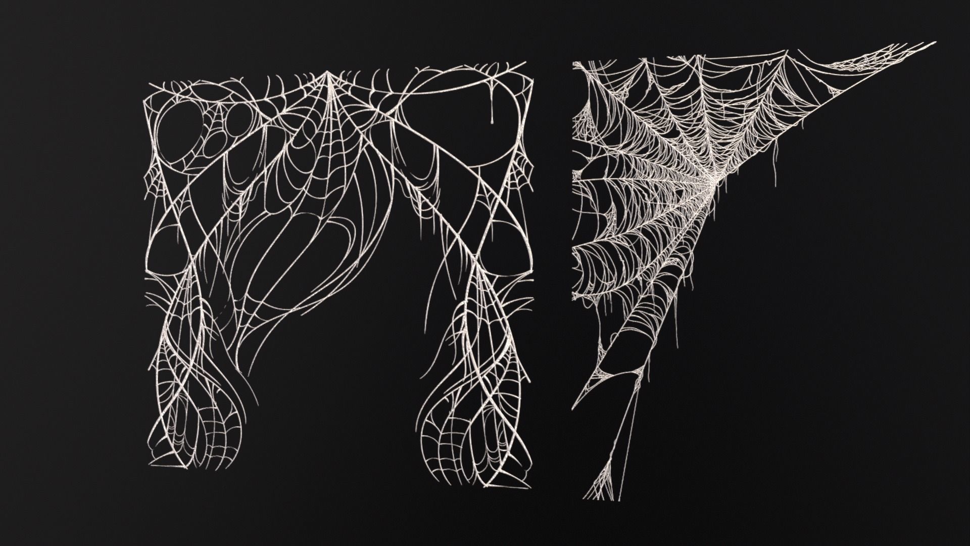 Spider Webs Set Two Low-poly 3D model_8