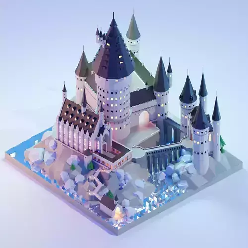 Low poly Hogwarts