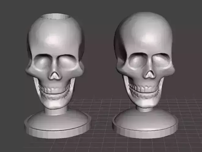 skull pen holder 