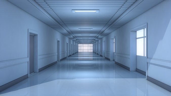 Hospital Hallway Corridor 3D model