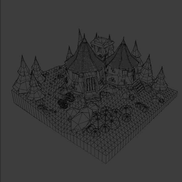 Hagrids Hut Low-poly 3D model_4