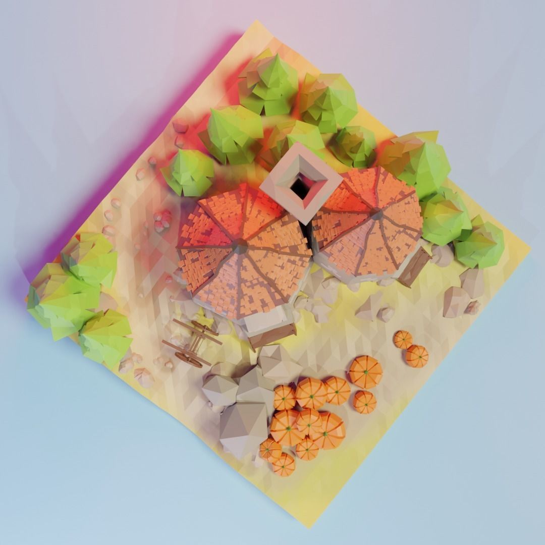 Hagrids Hut Low-poly 3D model_2