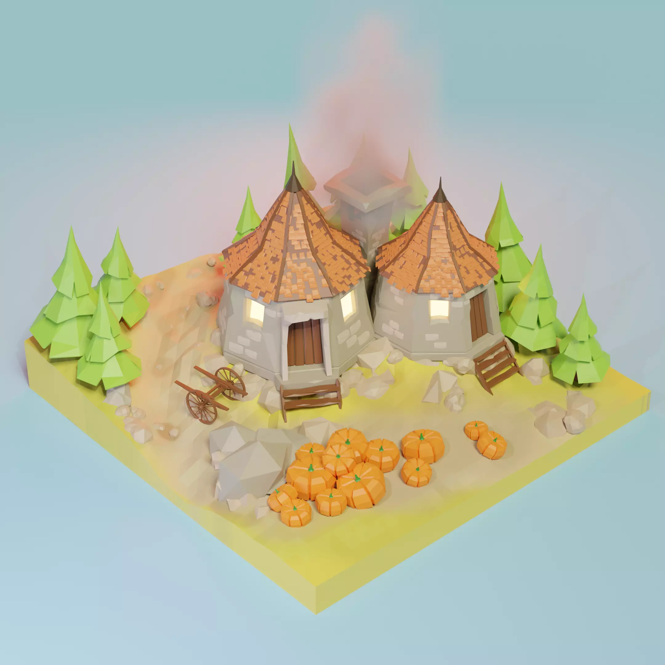Hagrids Hut Low-poly 3D model_0