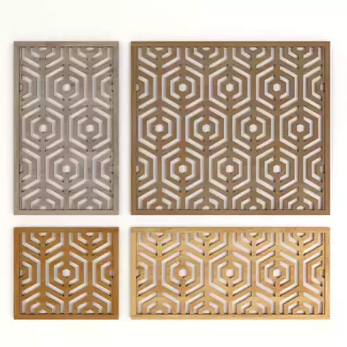 Wood Arabic Islamic pattern decorative grill screen