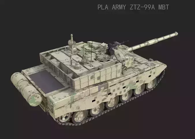 4 coatings of PLA Army ZTZ99A ZTZ-99A Main Battle Tank MBT Low-poly 3D model