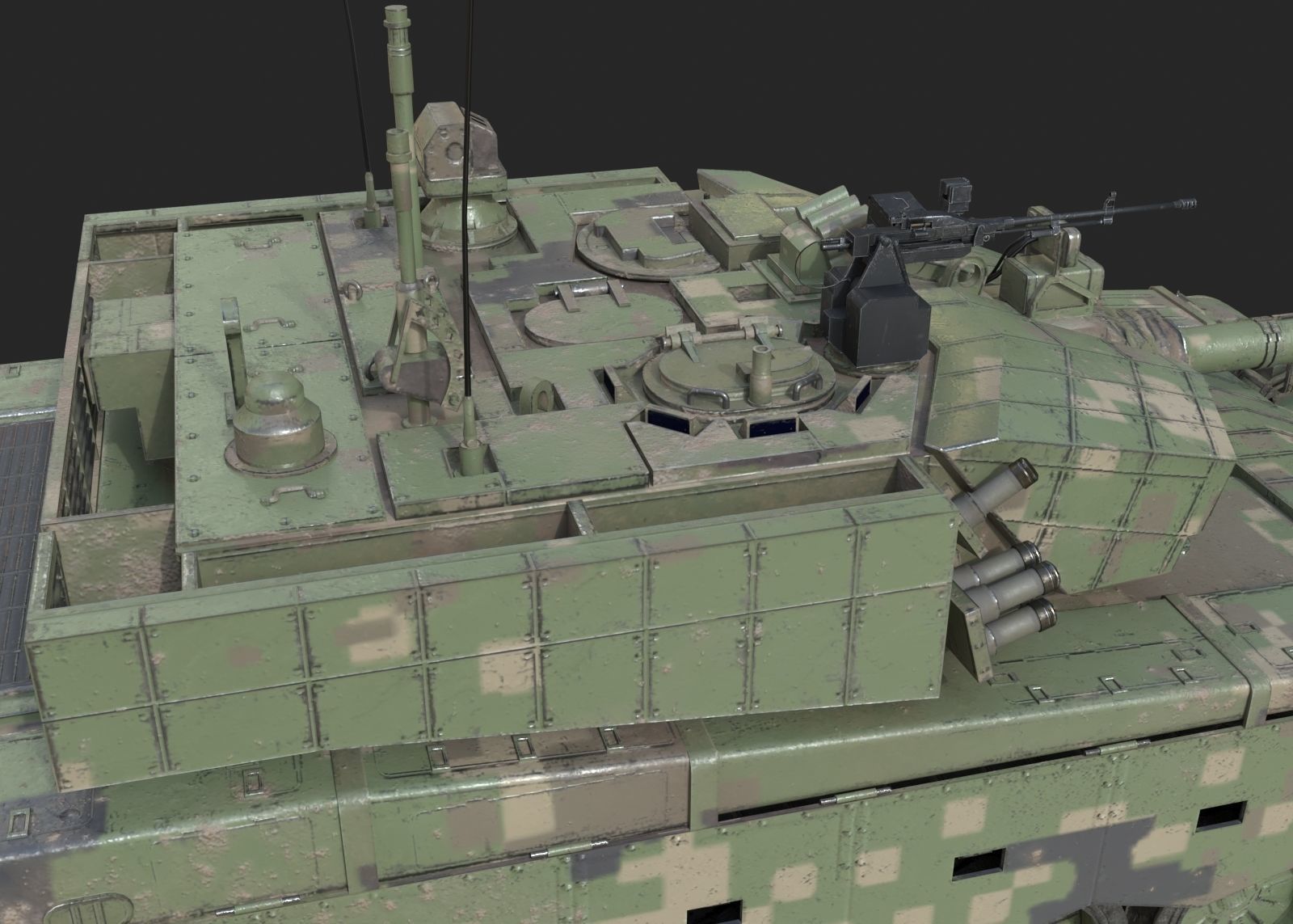 Pla Tank 3D model 4 coatings of PLA Army ZTZ99A ZTZ-99A Main Battle Tank MBT VR ...