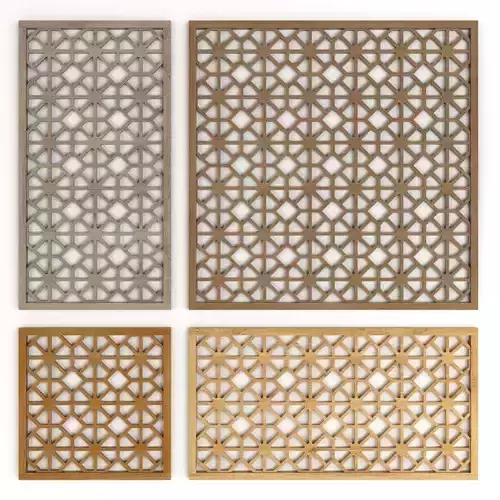 Wood Arabic Islamic pattern decorative grill screen