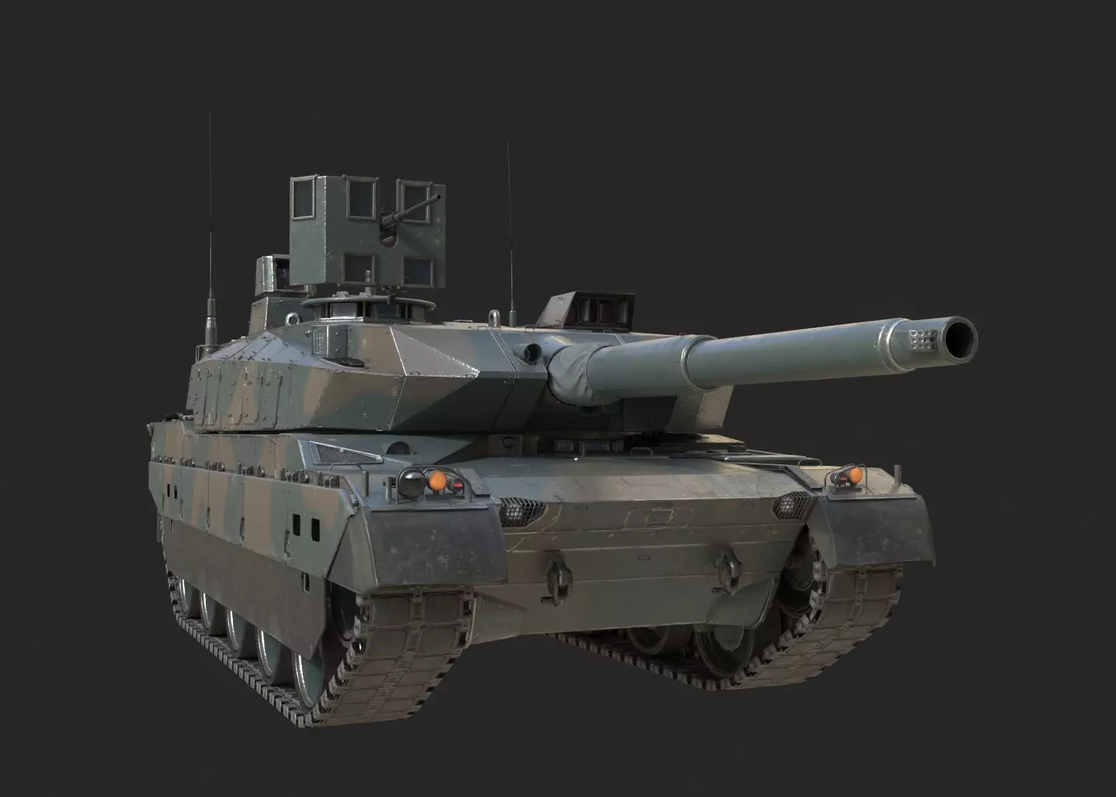 2 coatings of JSDF Type 10 Main Battle Tank MBT Low-poly 3D model_0