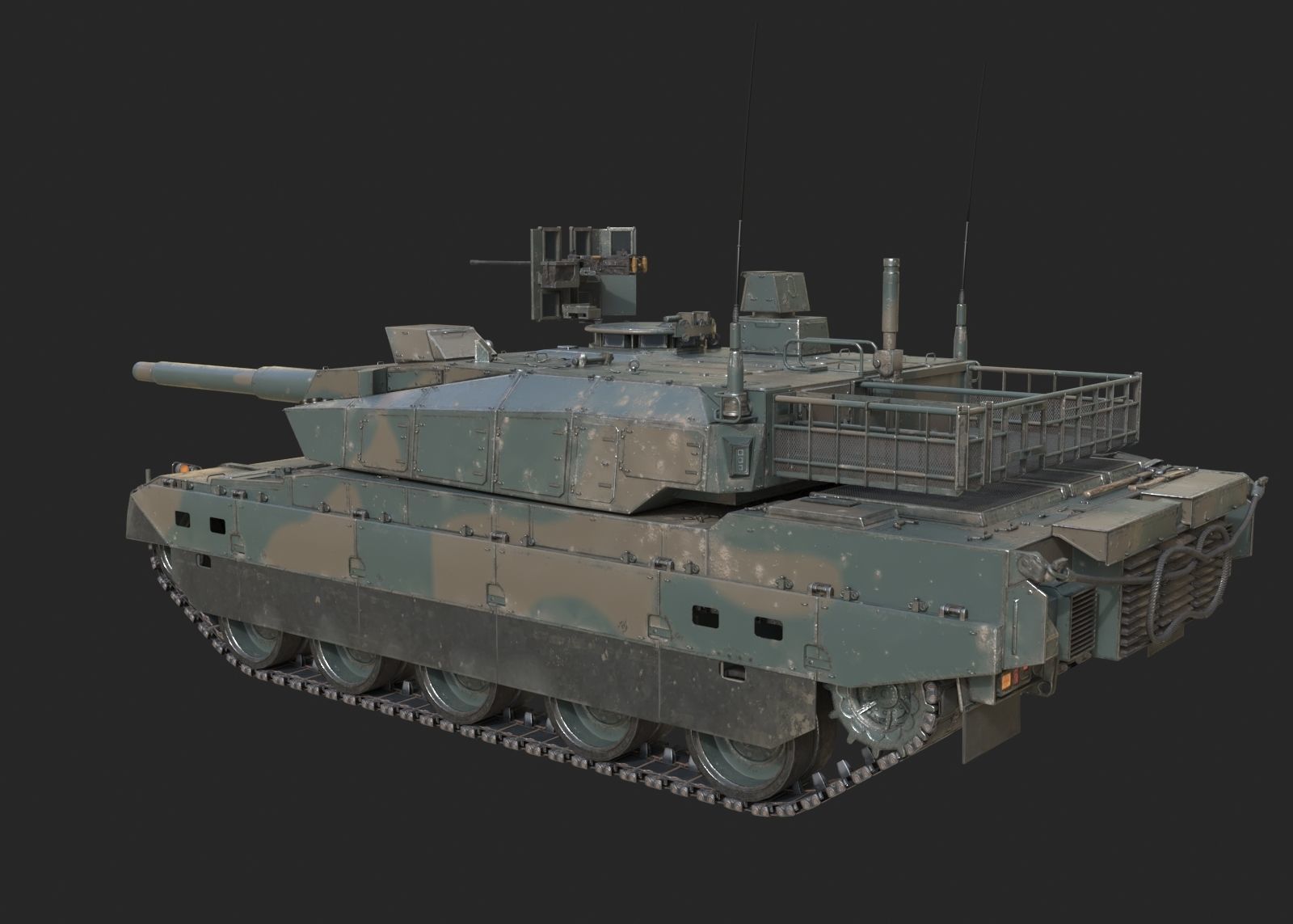 2 coatings of JSDF Type 10 Main Battle Tank MBT Low-poly 3D model_3