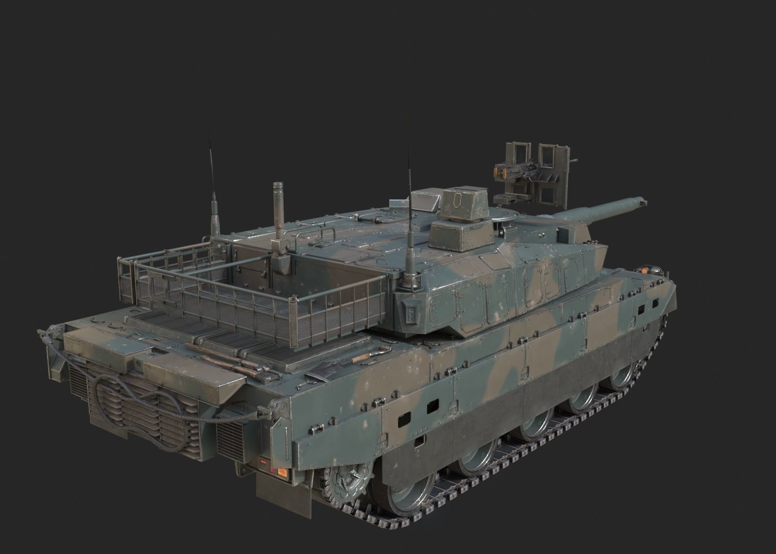 2 coatings of JSDF Type 10 Main Battle Tank MBT Low-poly 3D model_1