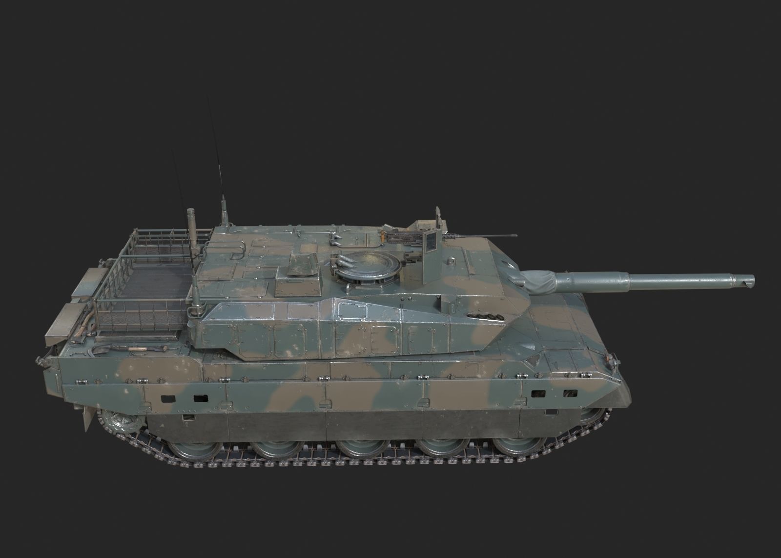 2 coatings of JSDF Type 10 Main Battle Tank MBT Low-poly 3D model_14