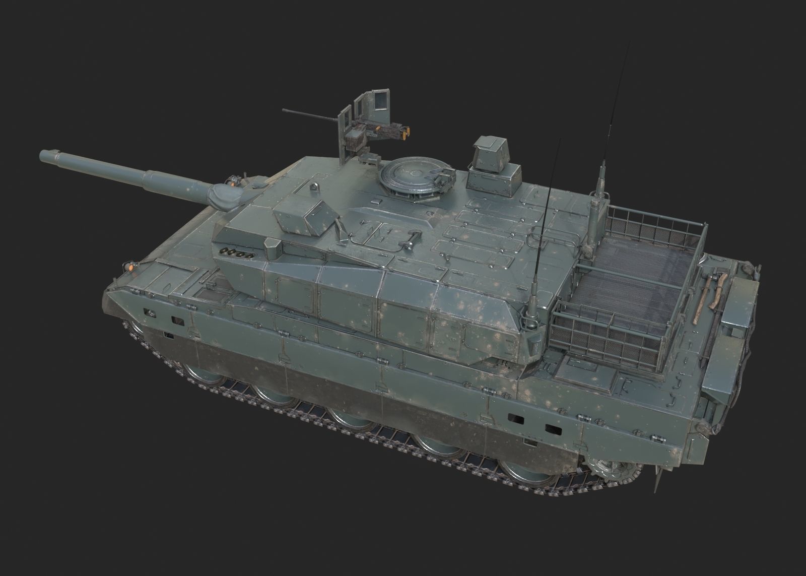2 coatings of JSDF Type 10 Main Battle Tank MBT Low-poly 3D model_12