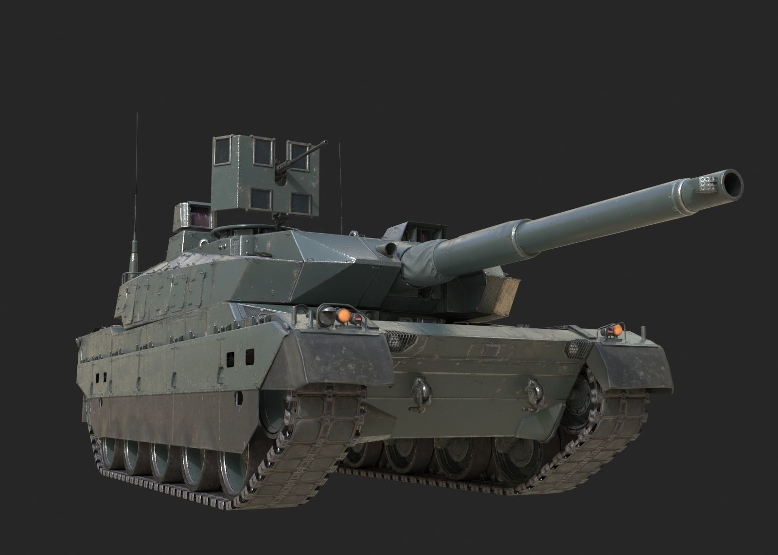 2 coatings of JSDF Type 10 Main Battle Tank MBT Low-poly 3D model_8