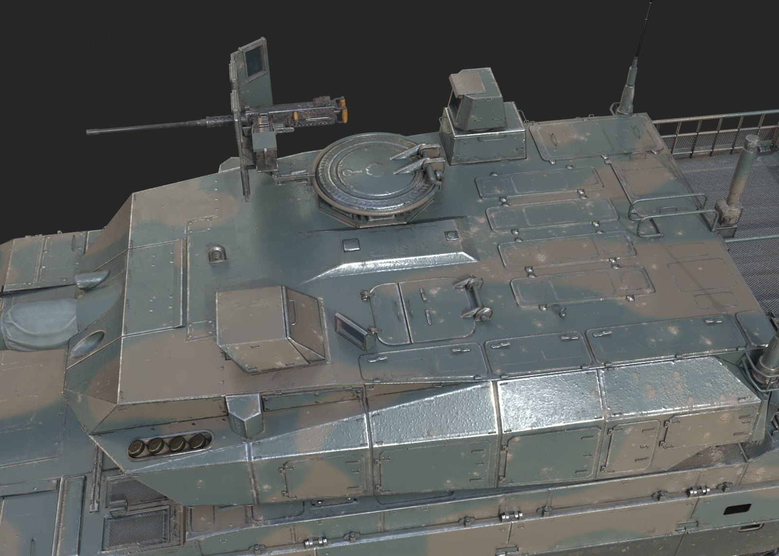 2 coatings of JSDF Type 10 Main Battle Tank MBT Low-poly 3D model_5