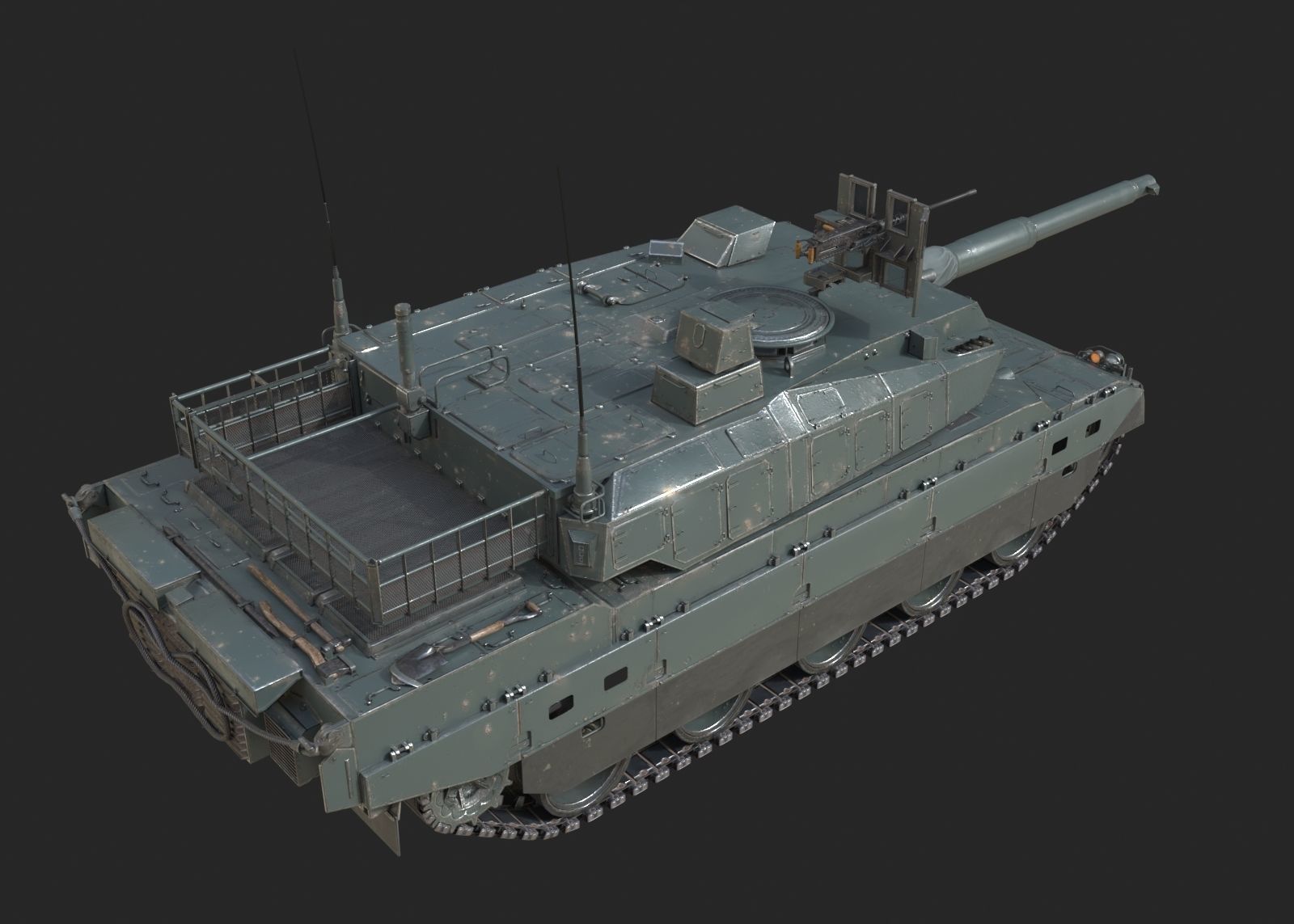 2 coatings of JSDF Type 10 Main Battle Tank MBT Low-poly 3D model_9