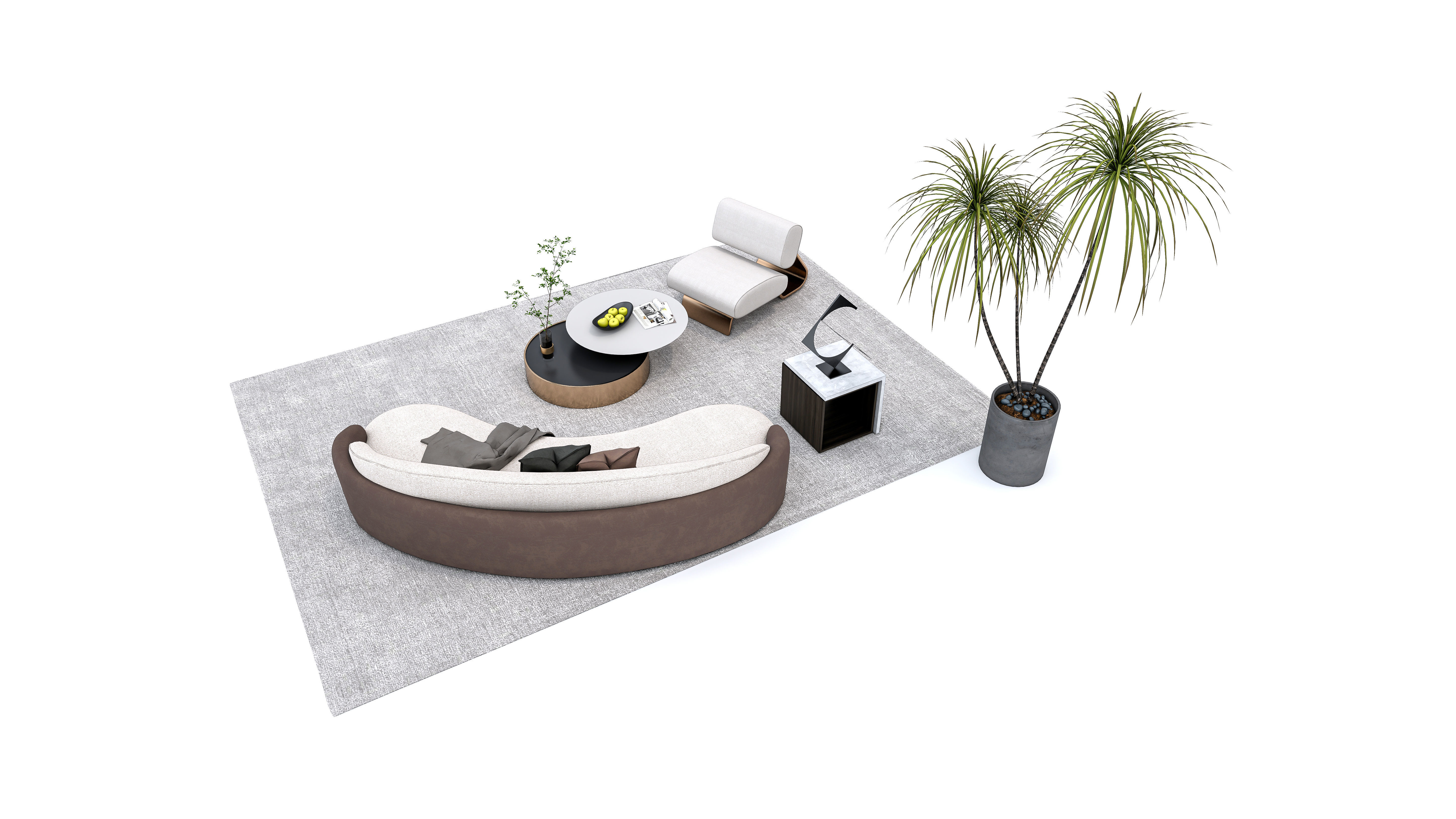 Sofa set combination 3D model_6
