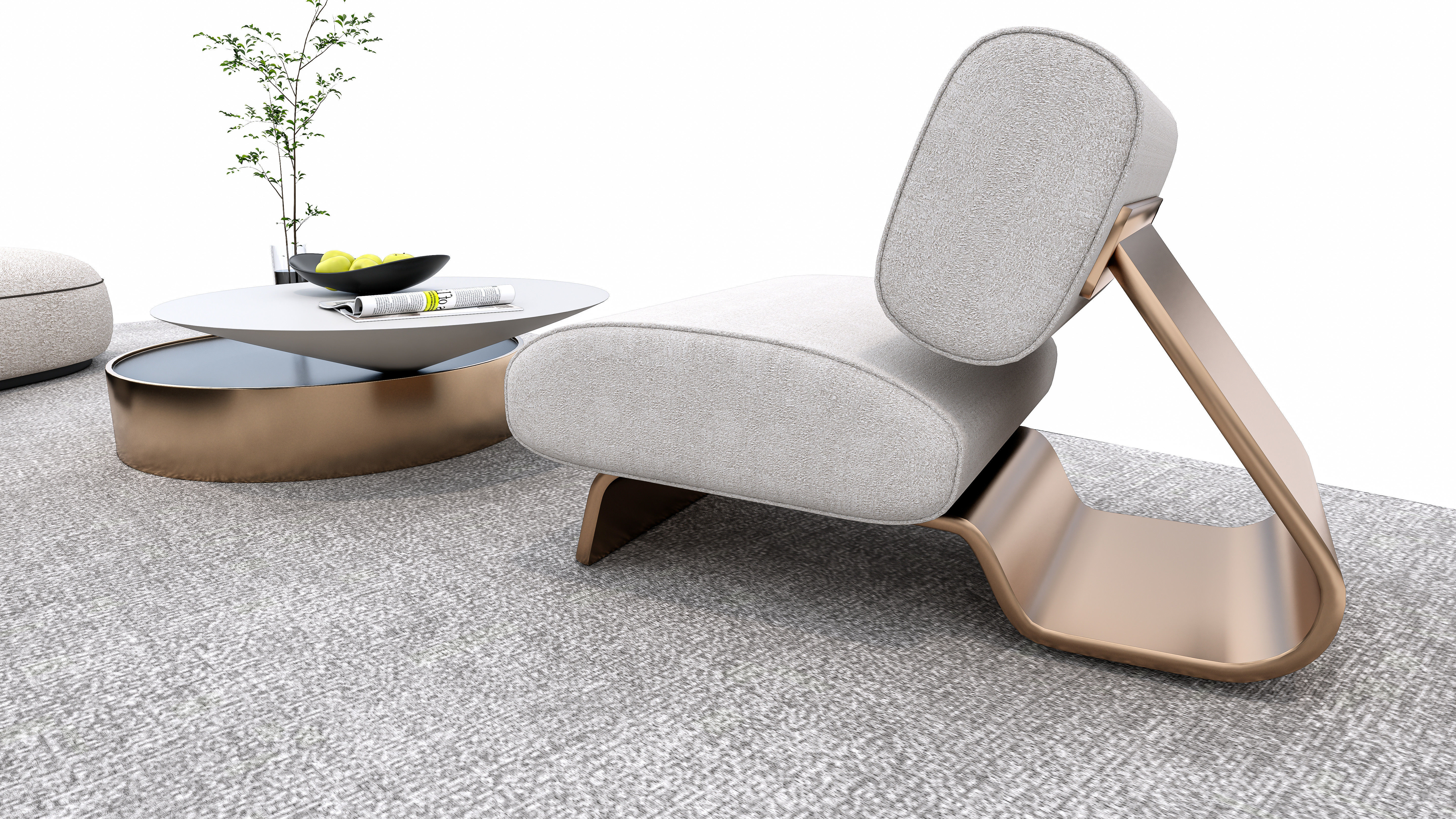 Sofa set combination 3D model_11