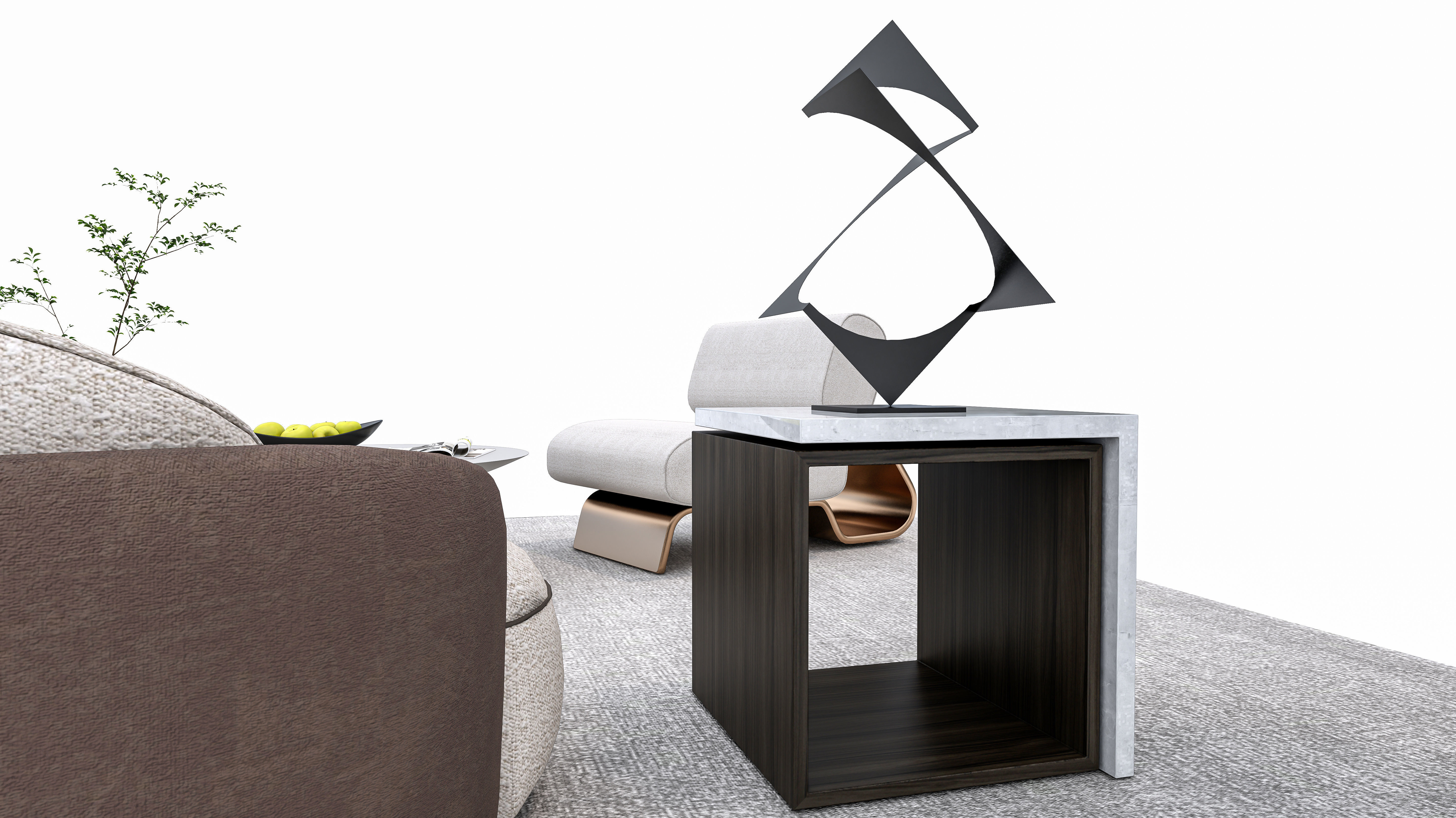 Sofa set combination 3D model_8