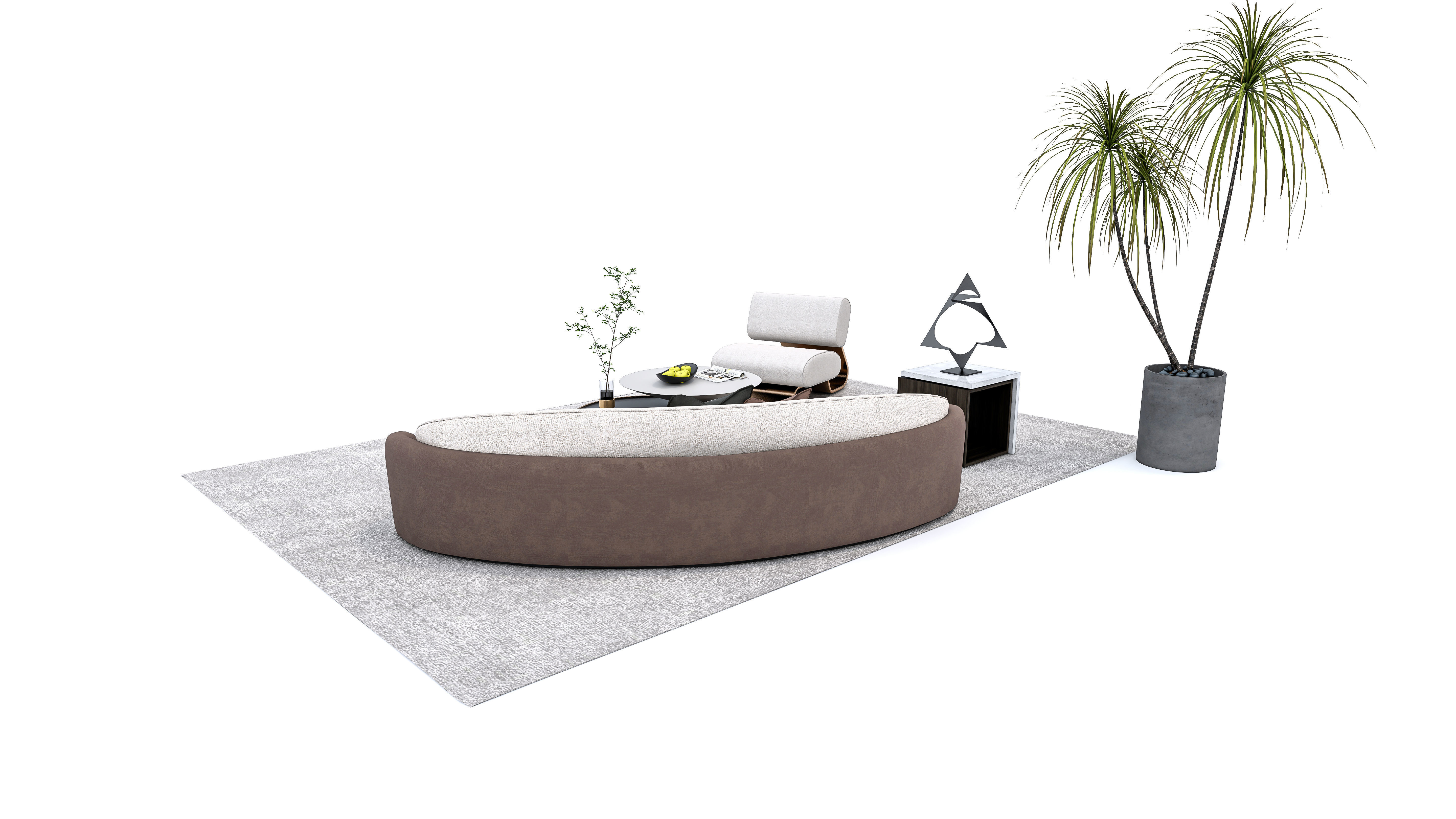 Sofa set combination 3D model_5