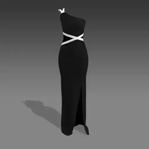 Black and white color block dress  